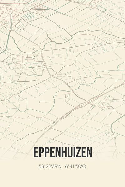 Alte Karte von Eppenhuizen (Groningen) von Ortsdrucke