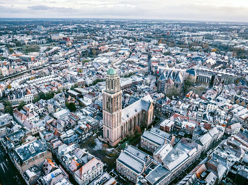 Zwolle Peperbus church tower during a cold winter sunrise by Sjoerd van der Wal Photography