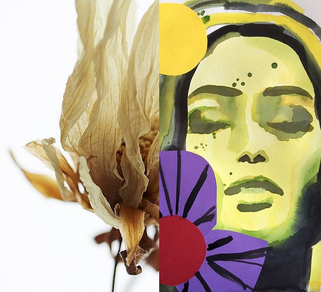 Flora Collage Summer Breeze by Helia Tayebi Art