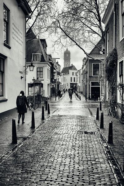 Strassenfotografie in Utrecht, Niederlande in Schwarz-weiss. von André Blom Fotografie Utrecht