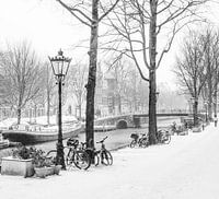 The Brouwersgracht in Amsterdam in the snow