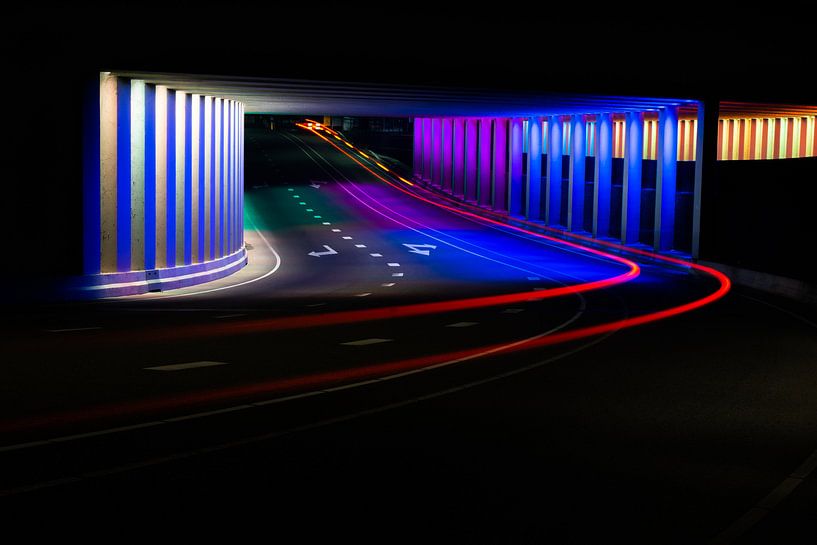 Farbiger Tunnel Zutphen von Alexander van der Zel
