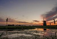 Windmolen "de Kathammer" tijdens zonsondergang