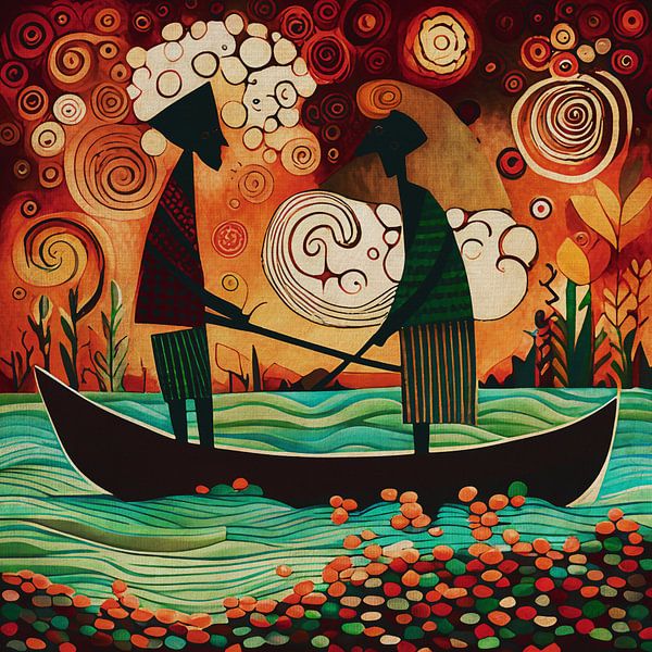 Fishermen in Africa at work by Jan Keteleer