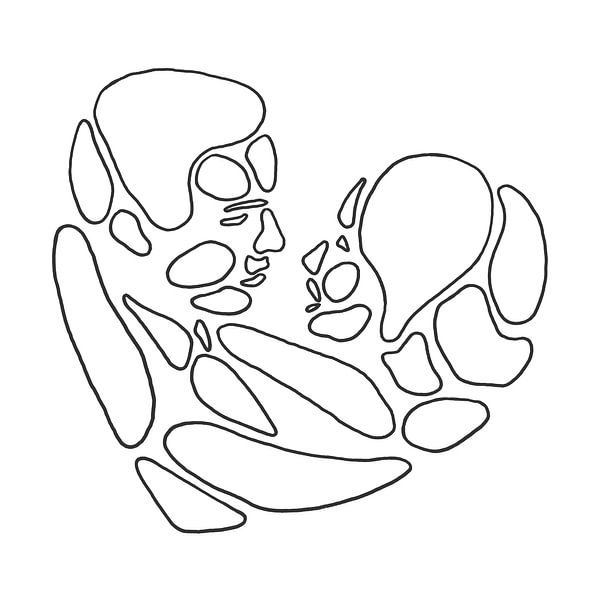 Je t'aime ! (dessin au trait coeur homme femme amoureux dessin au trait mariage Saint-Valentin noir  par Natalie Bruns