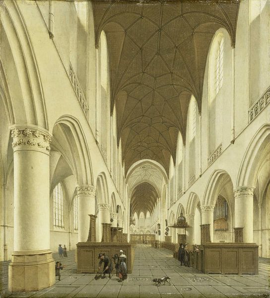 L'intérieur de l'église Saint-Bavon à Haarlem, Isaak van Nickelen par Des maîtres magistraux