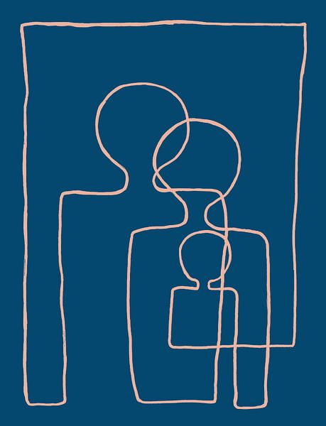 Three of them together Prussian Blue/Potters pink von Atelier Andrea