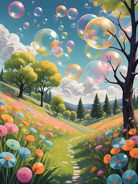 Fabuleuse présentation florale avec des bulles de savon par Bart Veeken