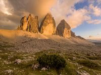 Les Trois Cimets juste avant le coucher du soleil
