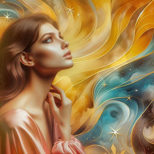 Woman with pink dress by Digital Art Nederland