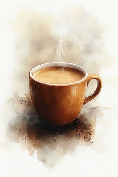 eine heiße Tasse Kaffee oder Cappuccino Illustration von Egon Zitter