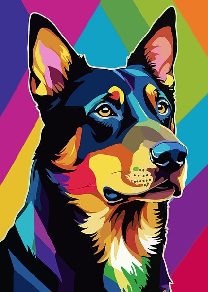 Beauceron Hund Pop Art Stil von MIROKKU
