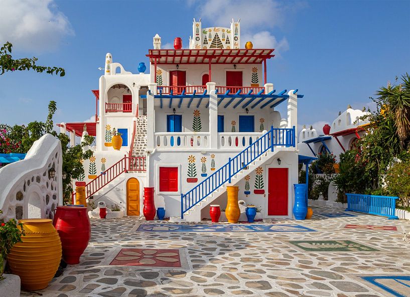 Buntes Haus auf Mykonos, Griechenland von Adelheid Smitt