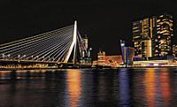 Erasmus bridge and Rotterdam skyline
