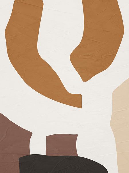 Organische geometrische abstrakte Kunst in Erdtönen von Online Arts