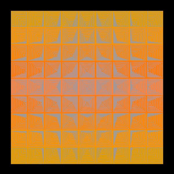 Verner Panton inspirierte Goldene Abstraktion von Mad Dog Art