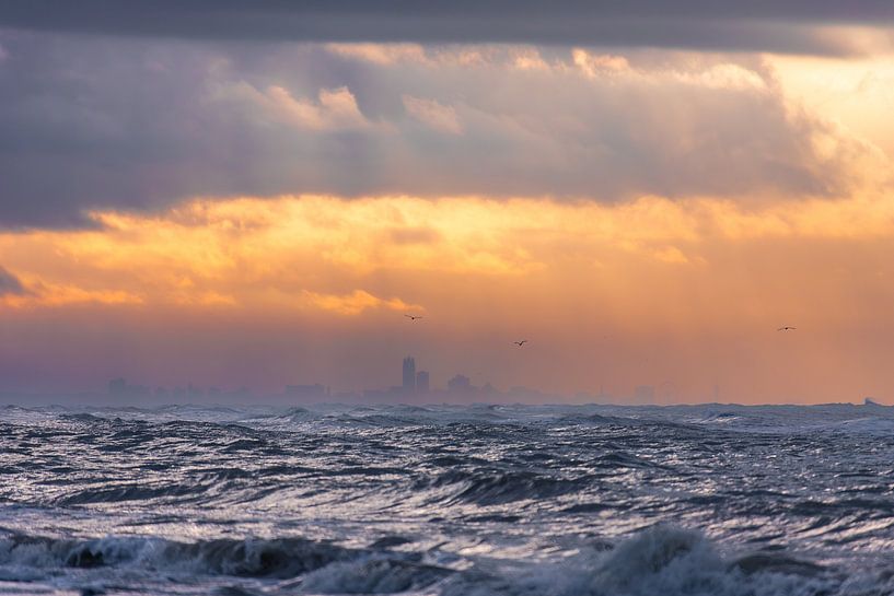 Blick auf Scheveningen von Noordwijk aus von Yanuschka | Fotografie Noordwijk
