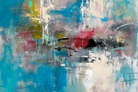 Abstract Shapes - Blue Red Powerful Painting