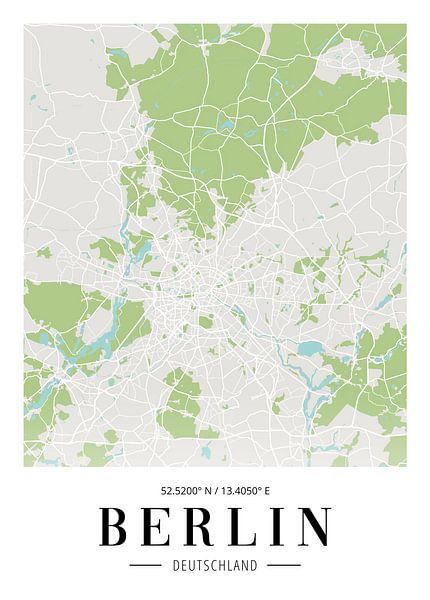 Berlin Stadtplan Poster - Städte Maps von Poster Art Shop