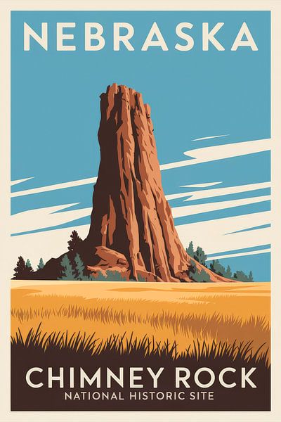 Nebraska Vintage Travel Poster von Poster Art Shop