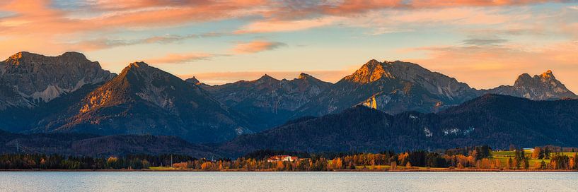 Panoramafoto des Hopfensees, Bayern von Henk Meijer Photography