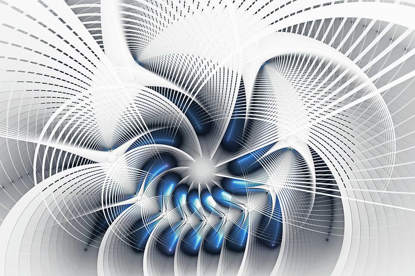 Blue Fractal 4 by Gerrit Zomerman