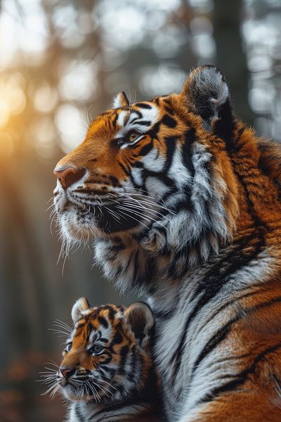 Majestätische Verbundenheit: Ein Tiger-Moment in goldenem Licht von Lichtermeer