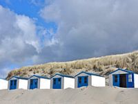 Blauwe strandhuisjes