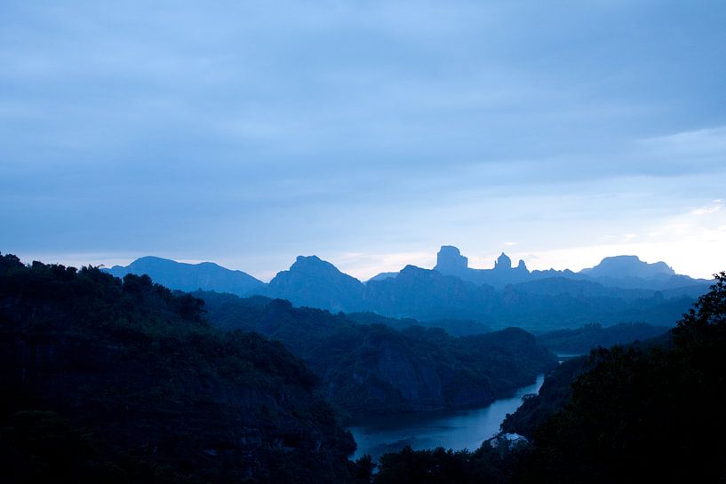 Guangdong mountains at night by André van Bel