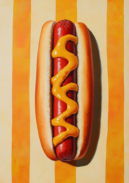 Yellow Mustard Stripe by Wonderful Art