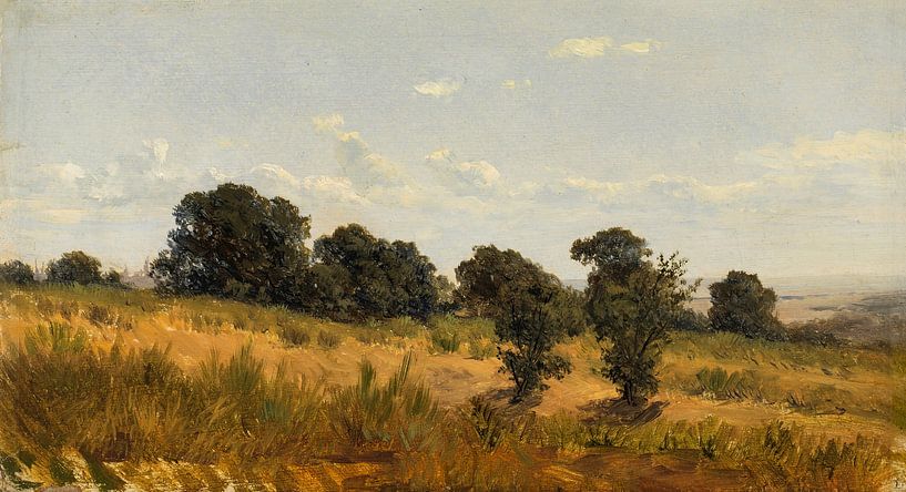 Carlos de Haes-Boschap dans l'herbe d'automne, Paysage antique par finemasterpiece