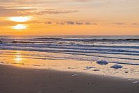 Sonnenuntergangsstrand Castricum am Meer