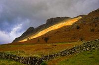 Langdale Valley Cumbria - Sonnenlicht auf dem Berg