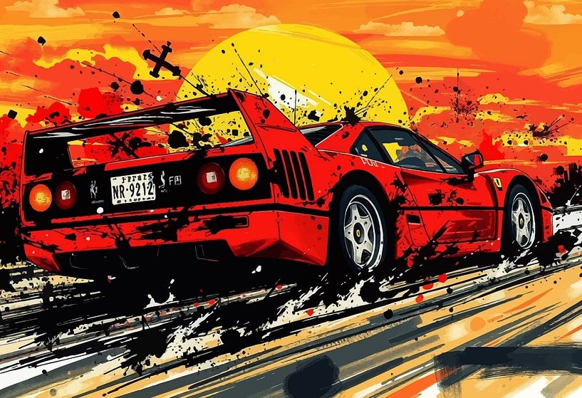 Ferrari F40 - L'esprit du feu Art japonais par MIROKKU