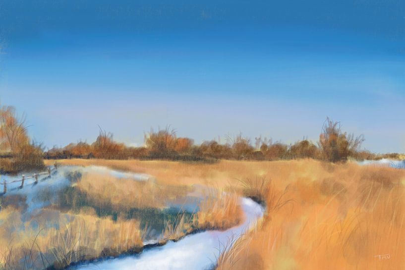 Paysage d'hiver avec un ciel bleu par Tanja Udelhofen