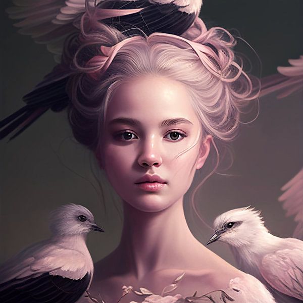 Crane bird woman by Bianca ter Riet