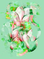 Abstrakte Magnolie in Grüntönen