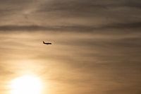 Sérénité dorée : Vol au coucher du soleil | Minimalisme