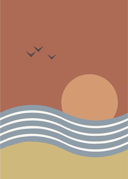 Strand bei Sonnenuntergang von Atelier Hedy Marguerite