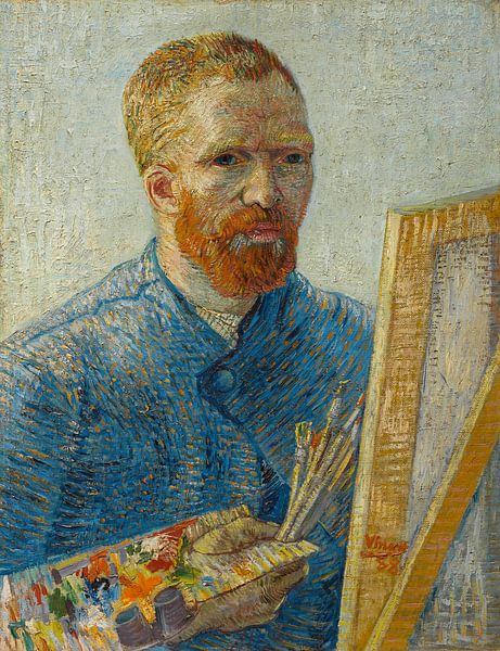 Painting Vincent van Gogh, Self-portrait as painter by Schilderijen Nu