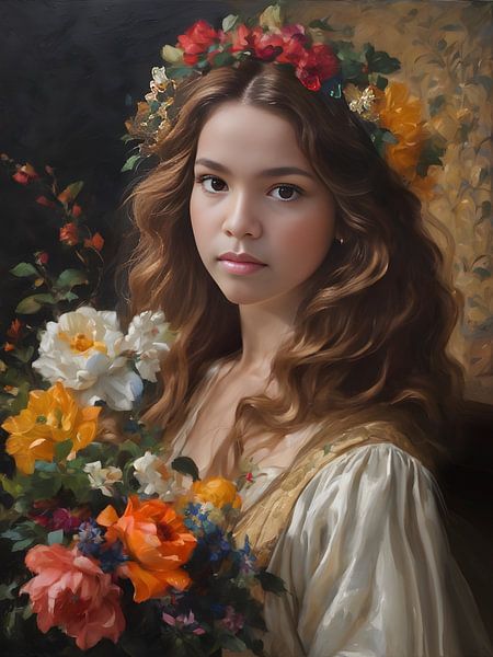 Das Mädchen mit den Blumen von Jolique Arte