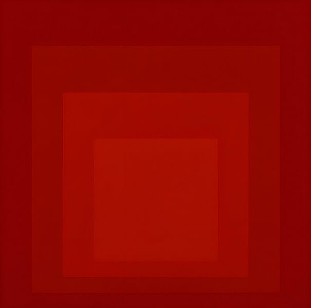 Josef Albers - Hommage au carré, rouge foncé . Haute résolution par Vivanne