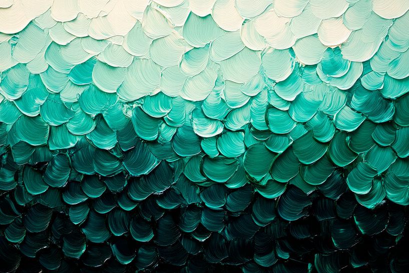 Schubbenpatroon ijsblauw - Abstract van Poster Art Shop