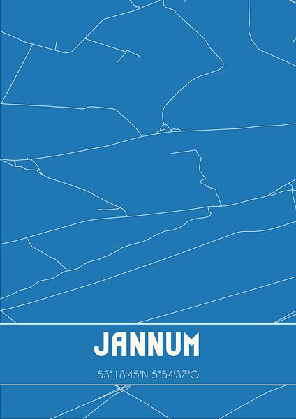 Blaupause | Karte | Jannum (Fryslan) von Ortsdrucke