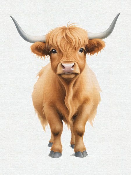 Scottish highlander calf by Hilde Remerie Photography and digital art