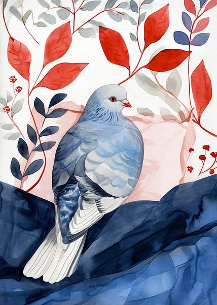 Colombe endormie oiseau #animal par JBJart Justyna Jaszke