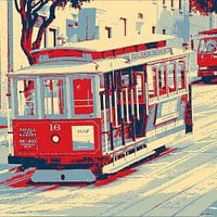 San Francisco, blue and red