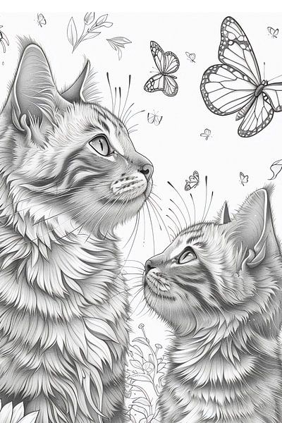 niedliche, skizzenhafte Katzen von haroulita