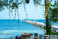 wooden pier on a tropical island
