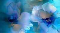 Azure Elegance Abstract Flowers